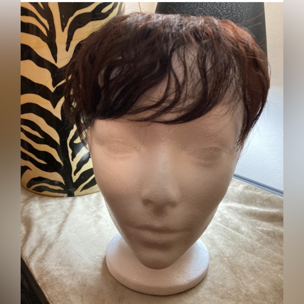 Men 4” toupee wavy curly silky heat resistance